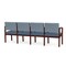 Lesro Lenox Wood 4 Seat Tandem Seating Wood Frame, Mahogany, RS Rain Song Back, MD Titan Seat LW4103 - alternate 3